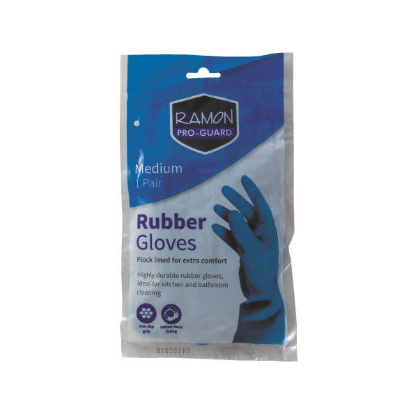 Ramon Pro-Guard Rubber Gloves Blue Medium