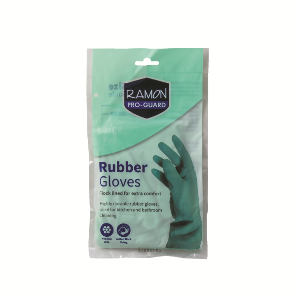 Ramon Pro-Guard Rubber Gloves Green Large